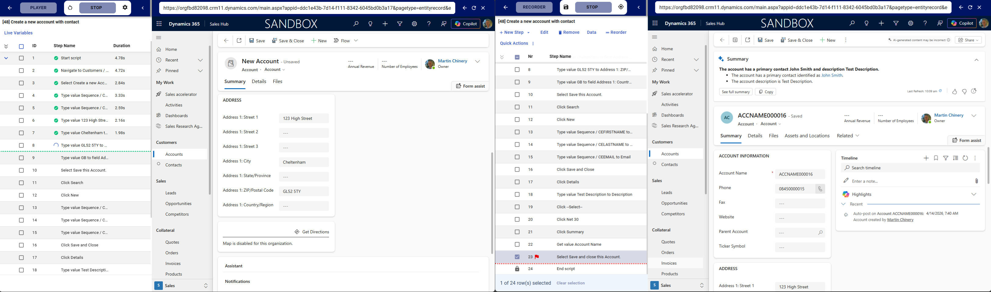 Executive Automats Recorder and Player Interface